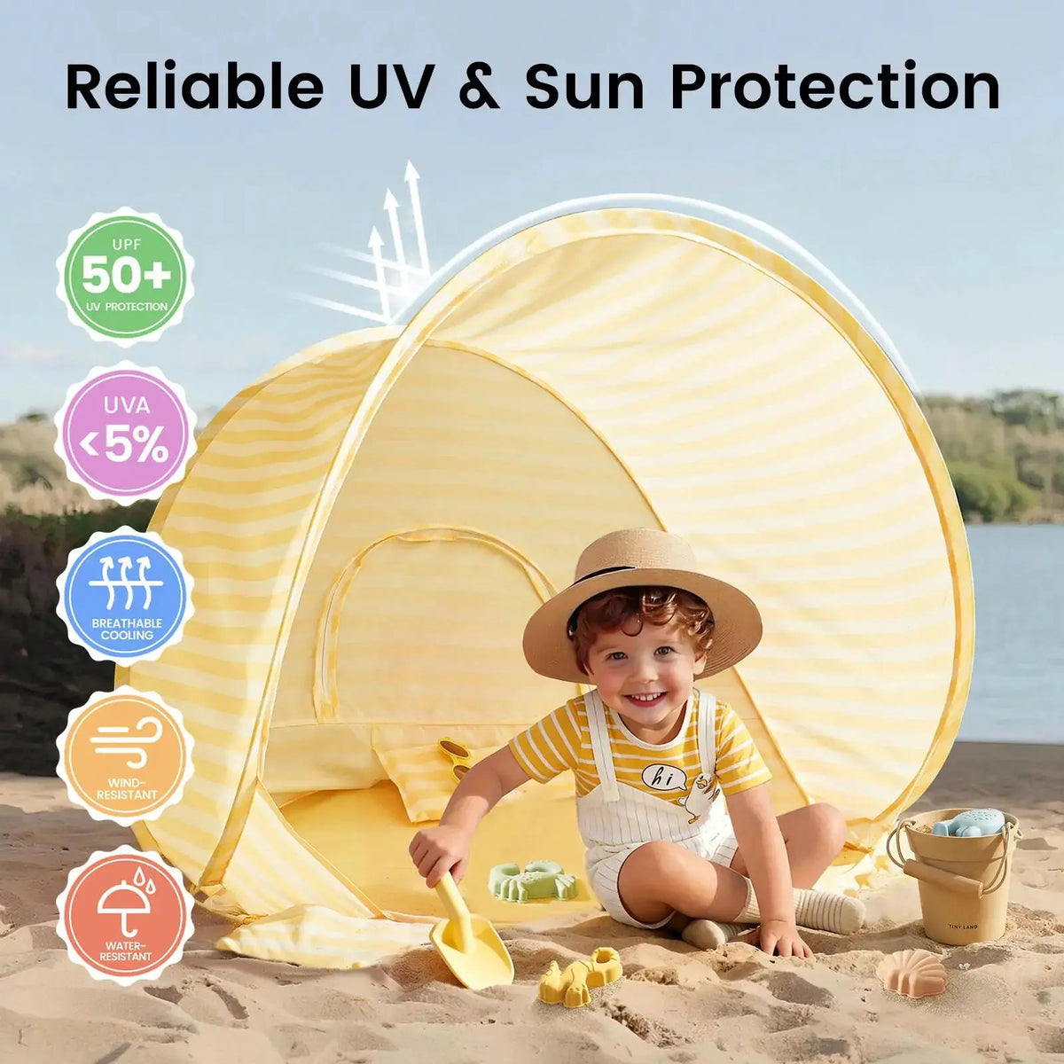 Tiny Land® One – Stop Beach Toy & Tent Set