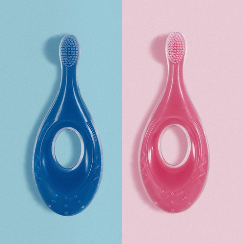 1Pcs Silicone Baby Training Toothbrush Solid Color Short Handle Baby Kids Toothbrush Cute Cartoon Baby Oral Care Toothbr