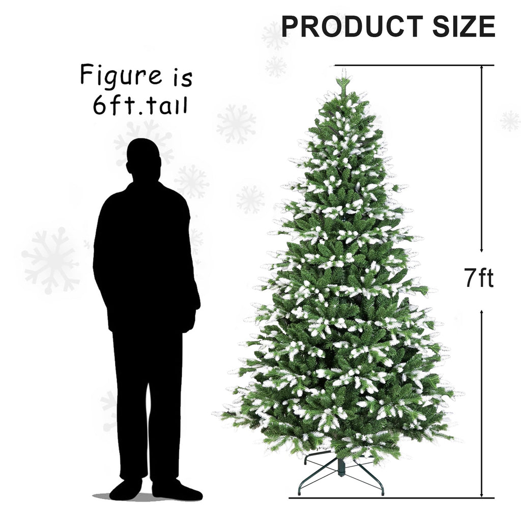 7FT Artificial Christmas Tree – White – Tipped Design