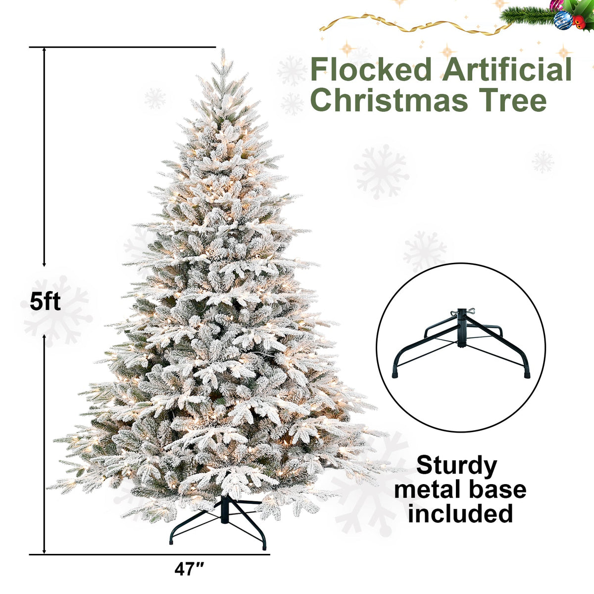4ft Pre – Lit Flocked Artificial Christmas Tree