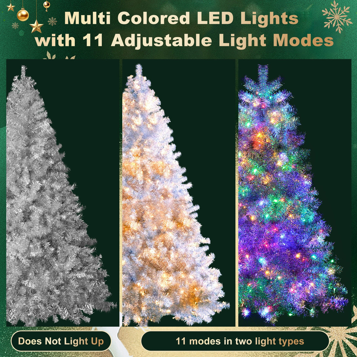 7.4FT Sliver Pre – Lit Artificial Christmas Tree