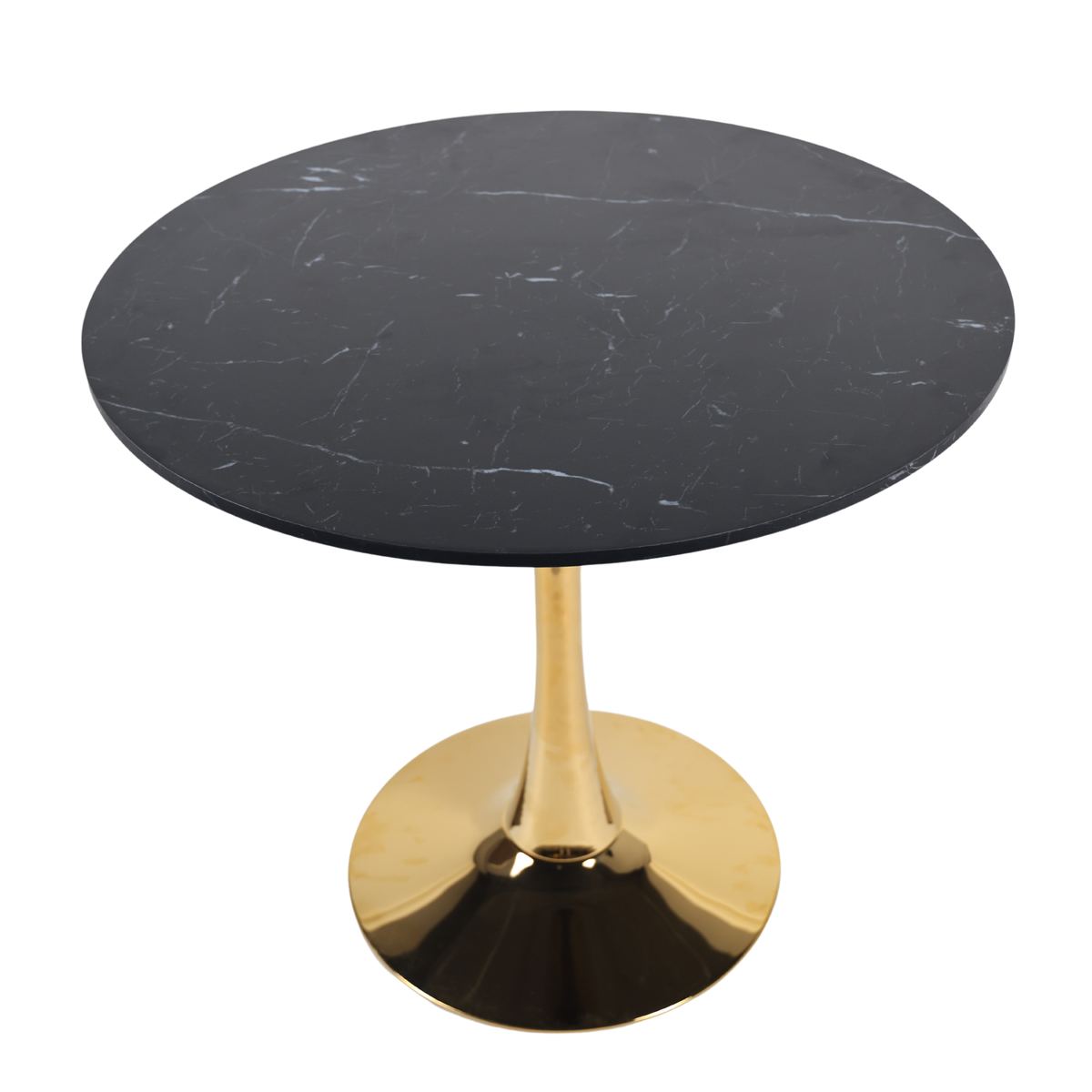 Mid – Century Tulip Dining Table with Black Marble Top