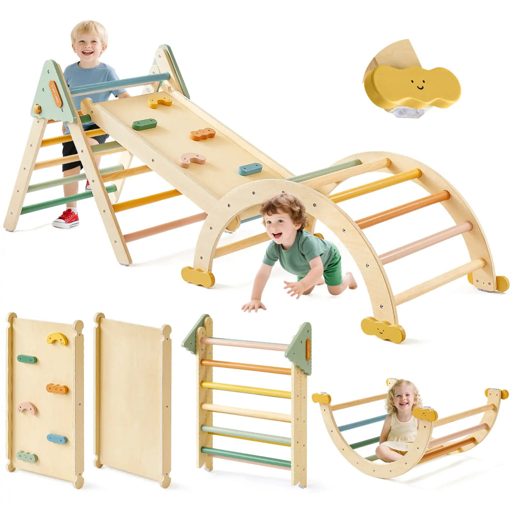 Tiny Land® 7 – in – 1 Morandi Pikler Triangle Set