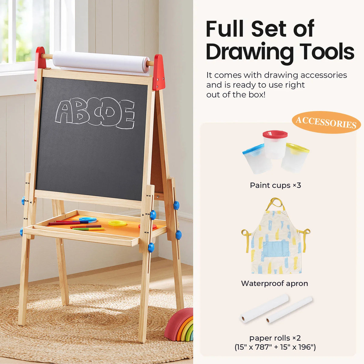 Tiny Land® 3 – in – 1 Art Easel for Kids