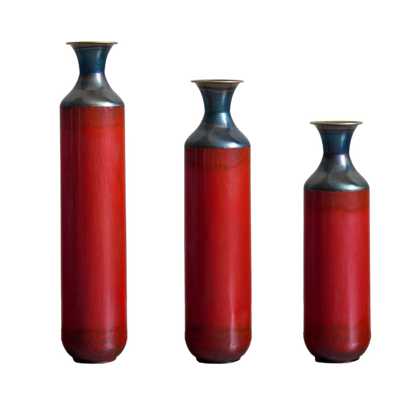 Artisanal Fire – Finished Metal Vases, Set of 3
