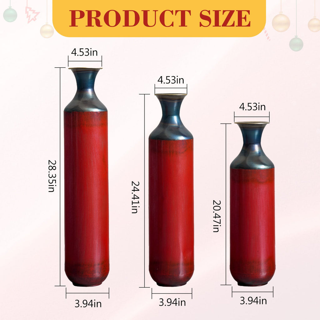 Artisanal Fire – Finished Metal Vases, Set of 3