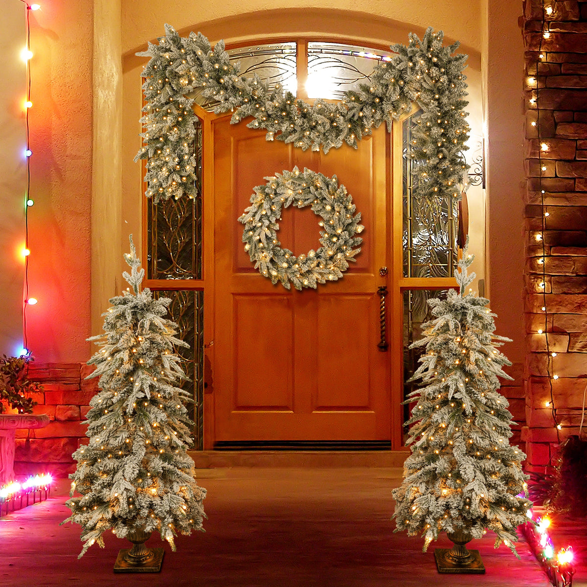 Pre – lit Christmas Artificial Tree 4 – Piece Set