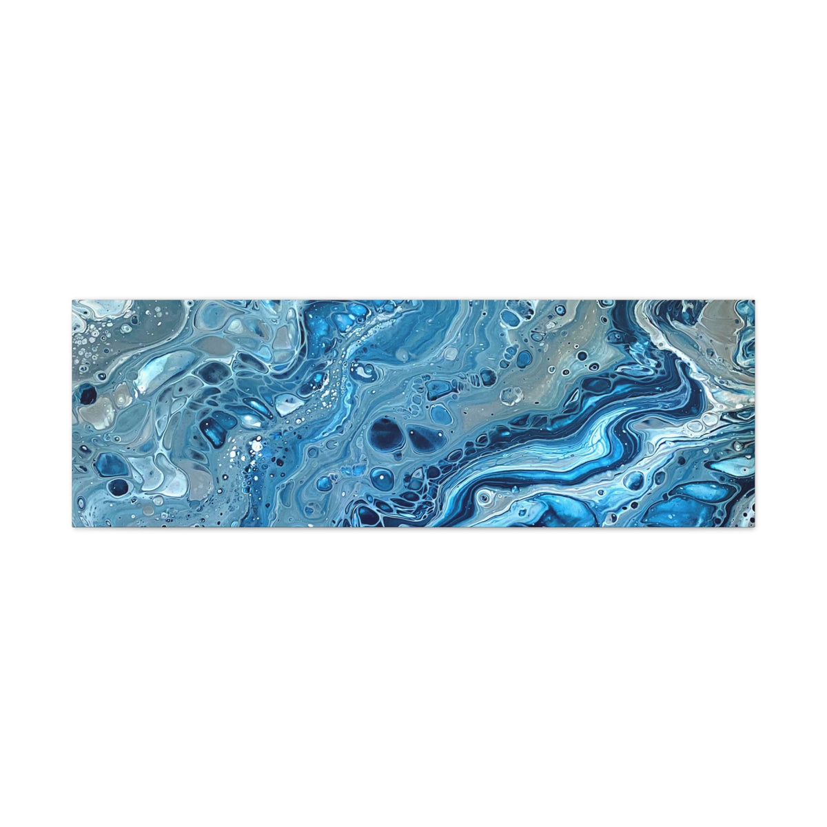 Bespattered Facade Blue Marble Stretched Matte Canvas Art Prints | Multiple Sizes