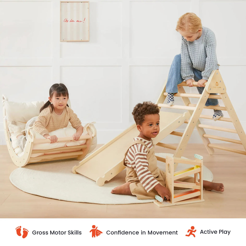 Tiny Land® 7 – in – 1 Montessori Climbing Set with Play Pad