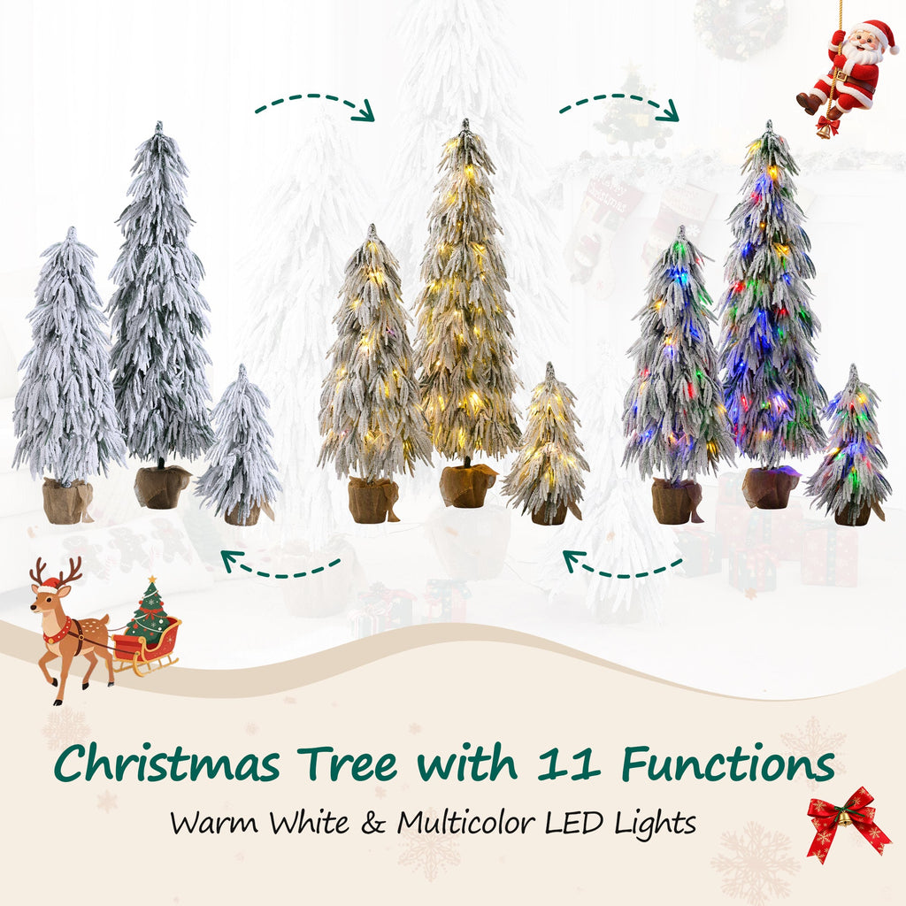 Pre – Lit Flocked Christmas Tree Set of 3