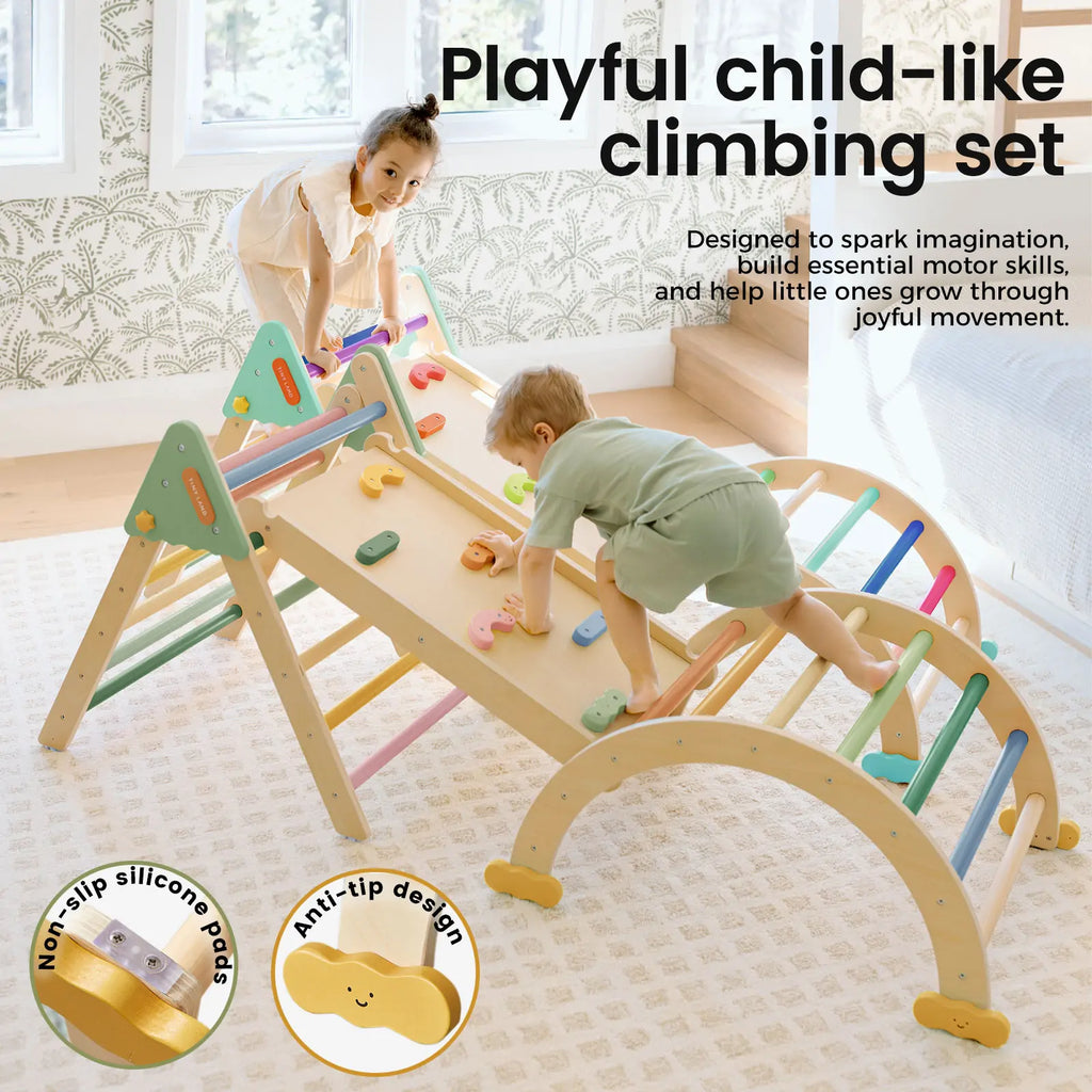 Tiny Land® 7 – in – 1 Morandi Pikler Triangle Set