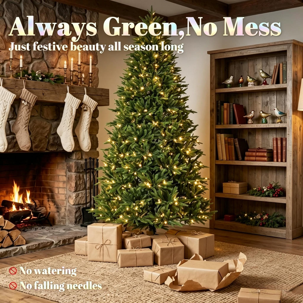 7.5 – Foot Hinged Nordmann Fir Prelit Christmas Tree