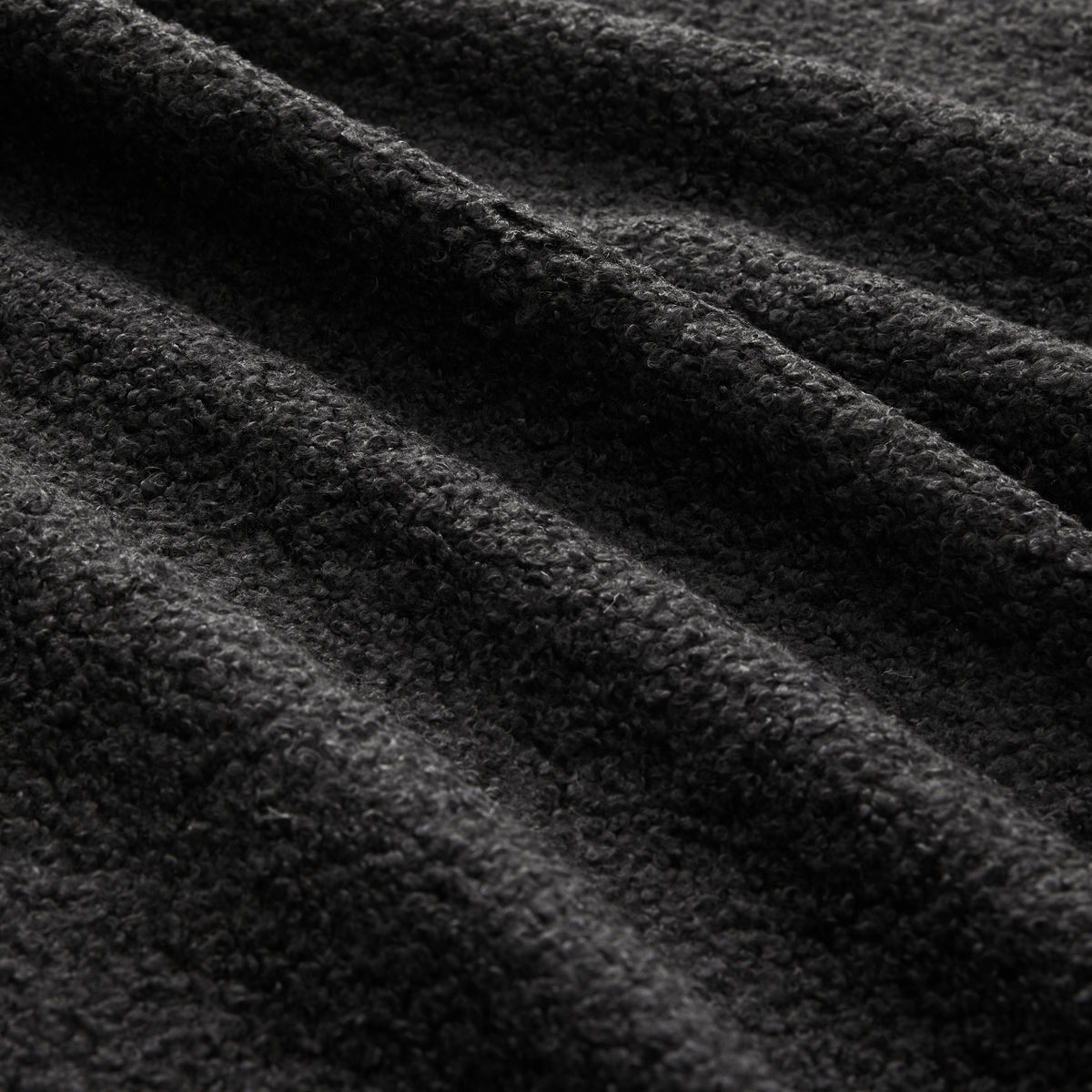 Armless Sofa With Pillow – Teddy Fabric in Black