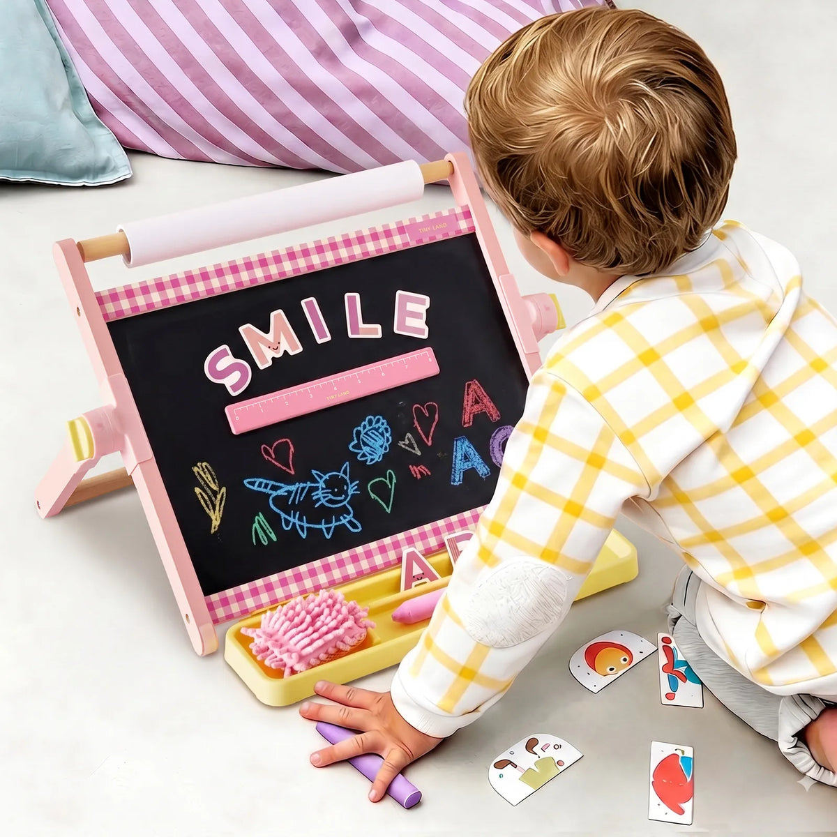 Tiny Land® Double – Sided Magnetic Tabletop Easel