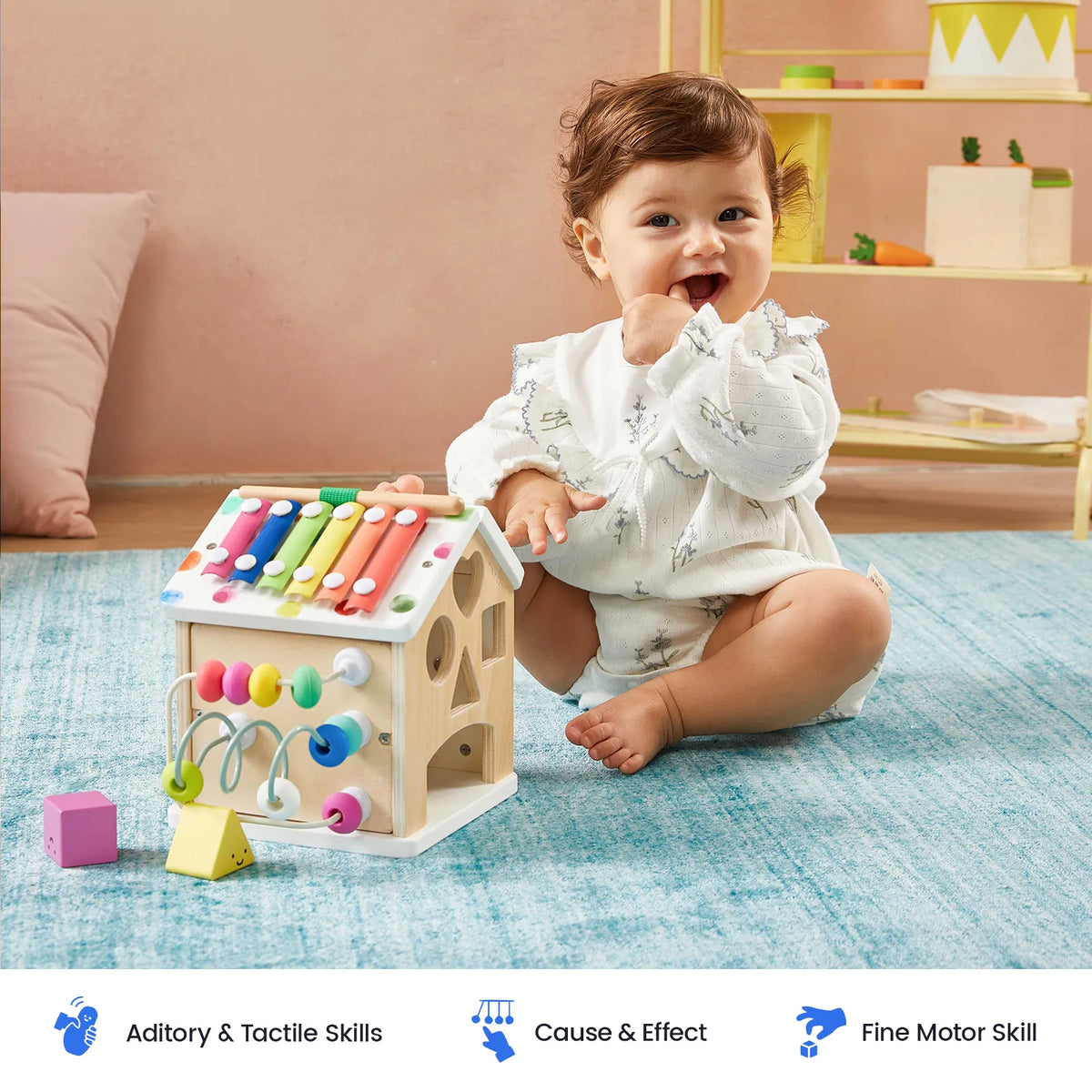 Tiny Land® Cottage Activity Cube – Rainbow