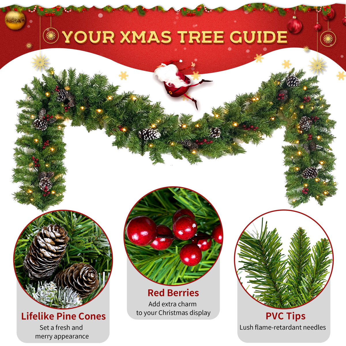 Pre – Lit Christmas Tree Artificial Christmas 3 – Piece Set