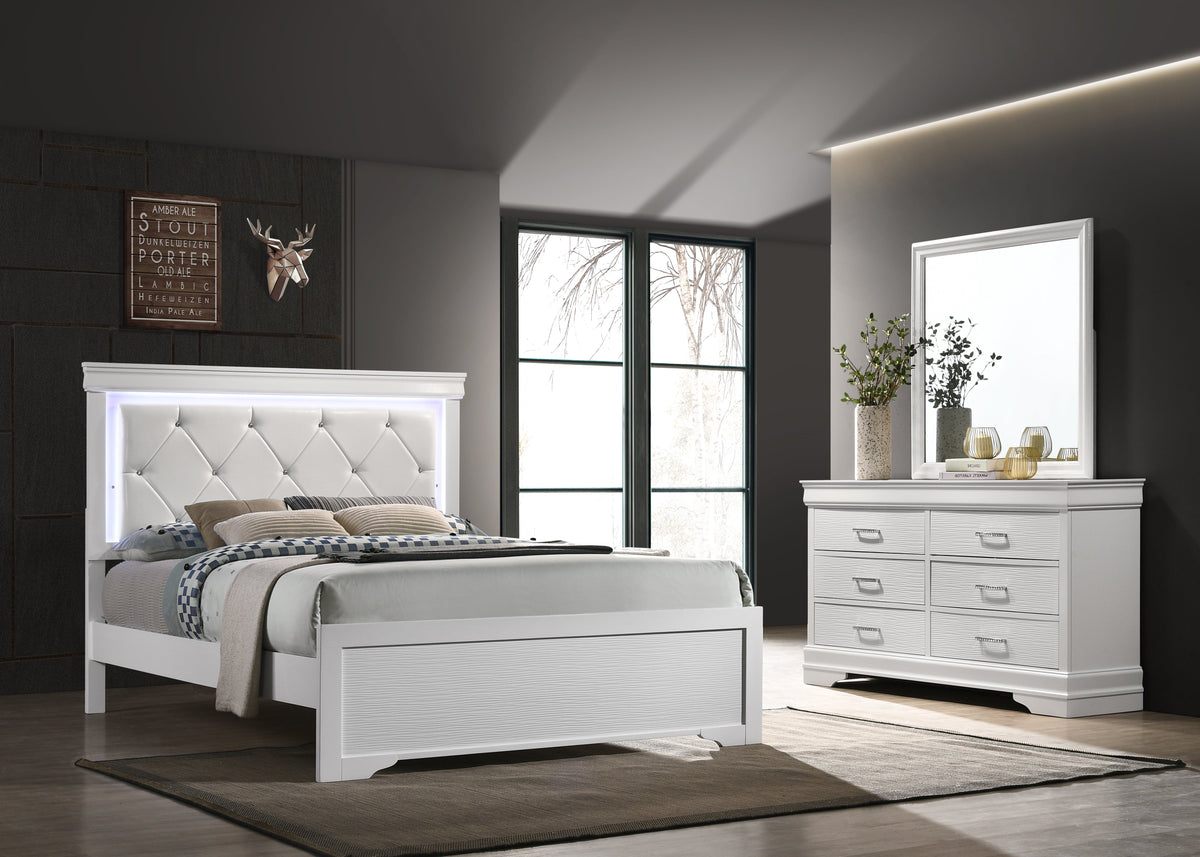 Modern 6 Drawer Dresser in White