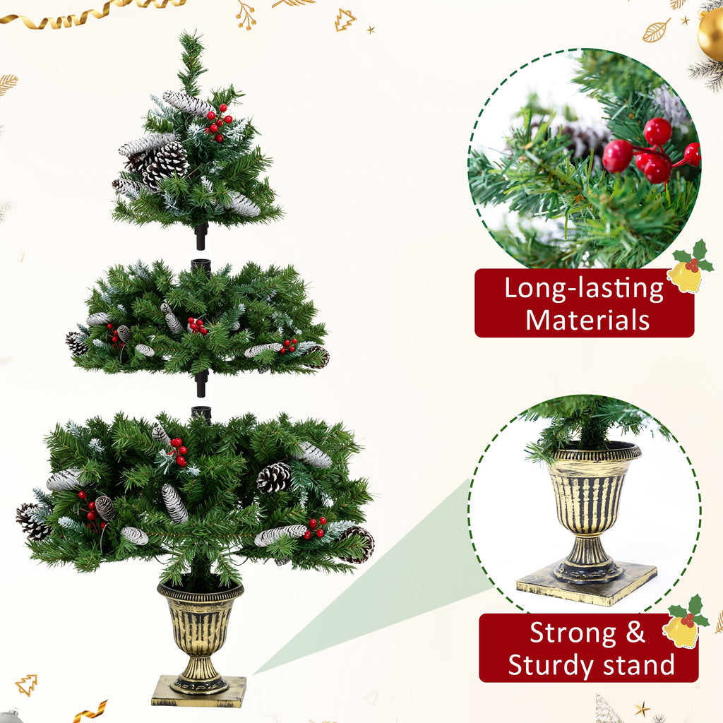 6 – Piece Christmas Tree Set – 4 Trees, Wreath, and Garland