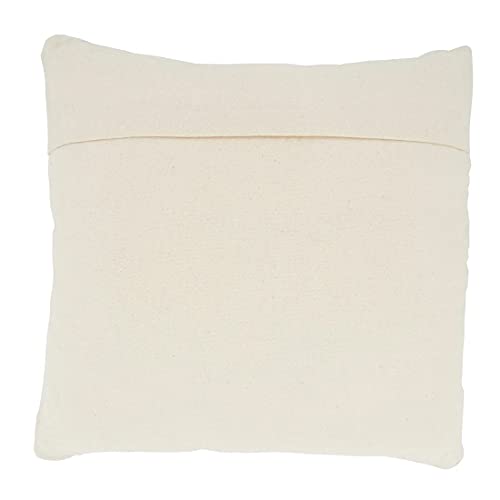 Fennco Styles Woven Textured with Diamond Design Decorative Throw Pillow Cover 18" W x 18" L – Ivory Square Cushion Case