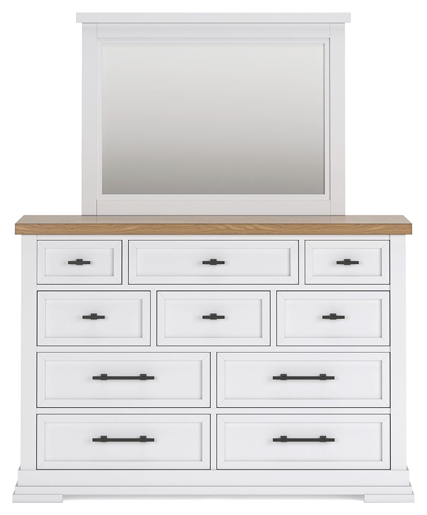 Ashbryn – Dresser And Mirror – White / Natural