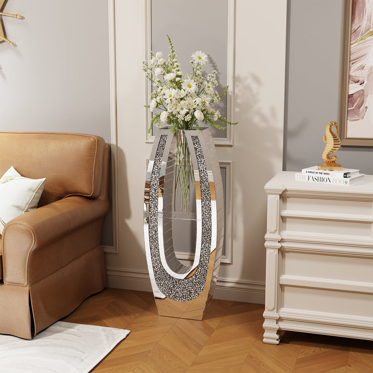 U – Shaped Tall Decorative Floor Vase