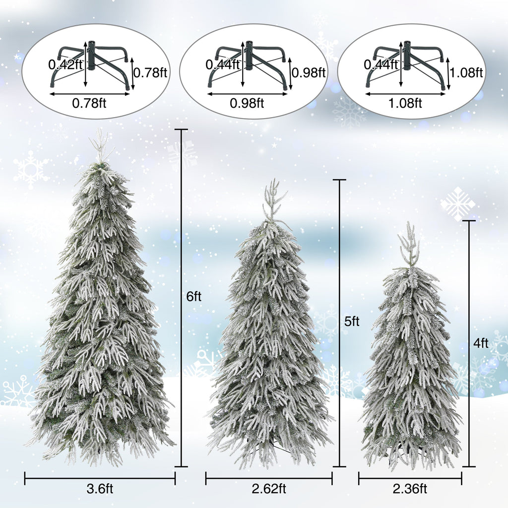 Snowy Cascading Christmas Trees 3 – Piece Set