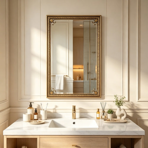 Gold Bathroom Vanity Mirror for Wall 24' x 36' Modern Rectangle Mirror