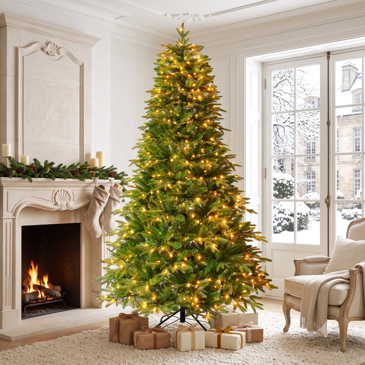 7.5FT Premium Life – Like Full Flocked Christmas Tree