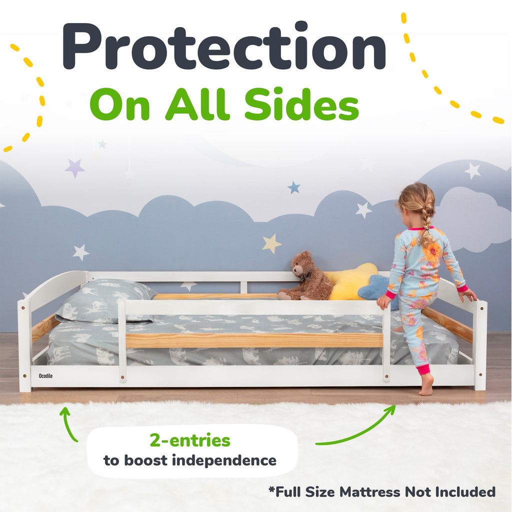 Full – Size Montessori Floor Bed with Strong Slatted Frame