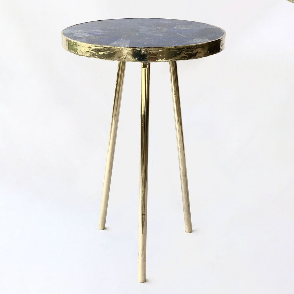 Lapis Lazuli Round Coffee/Side Table/*options silver and rose gold