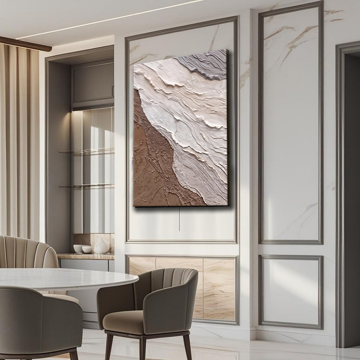 Abstract Earthy Waves Wall Art