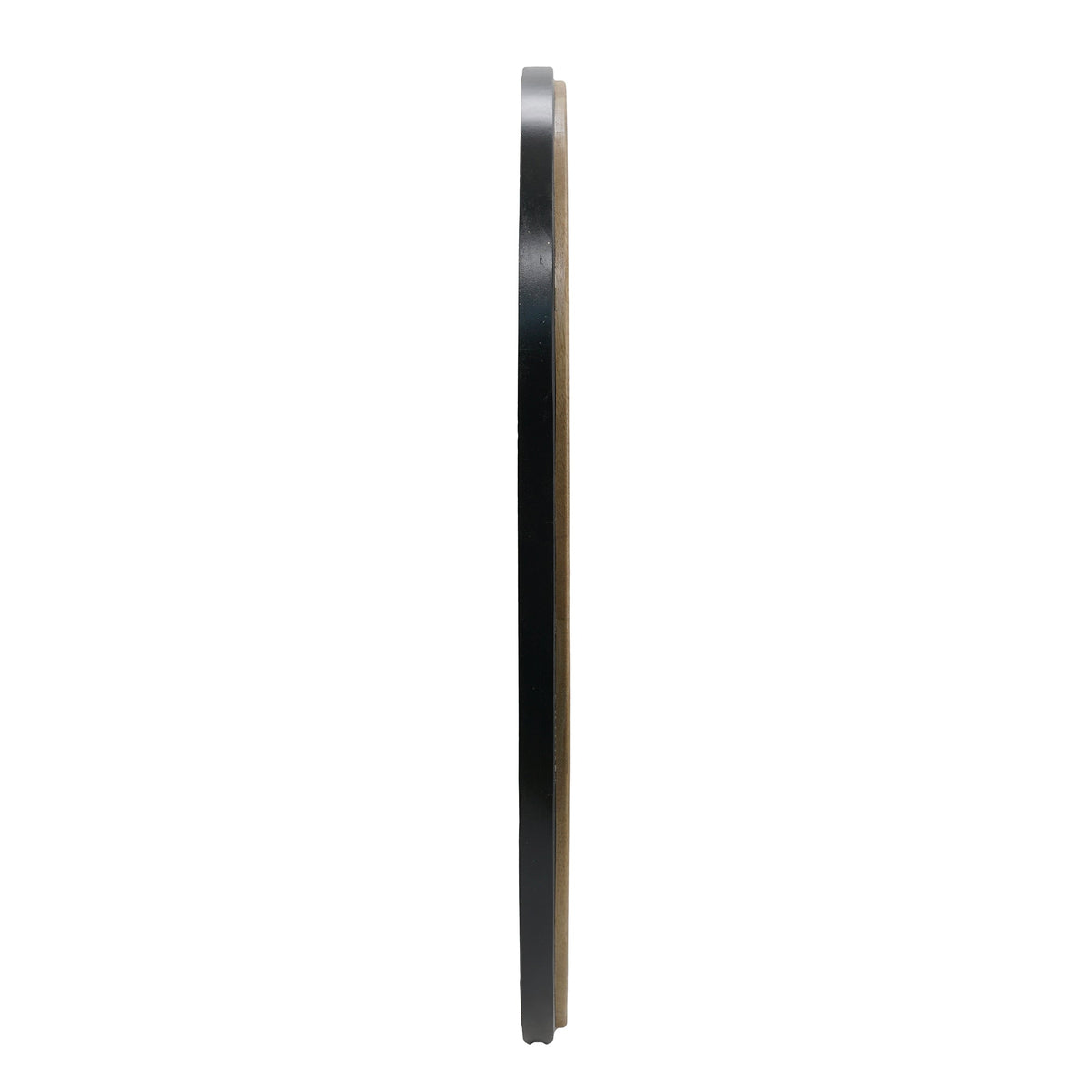 Two – Tone Black & Natural Wood Round Wall Mirror, 31.3 in
