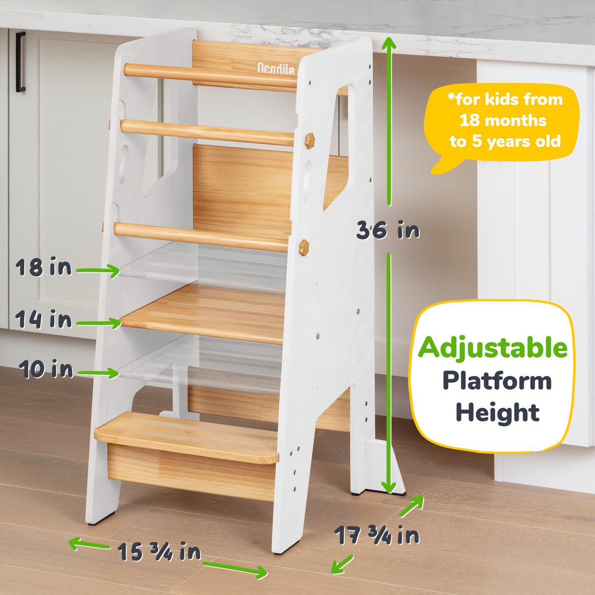 Montessori Toddler Tower – Adjustable Kitchen Stool Helper