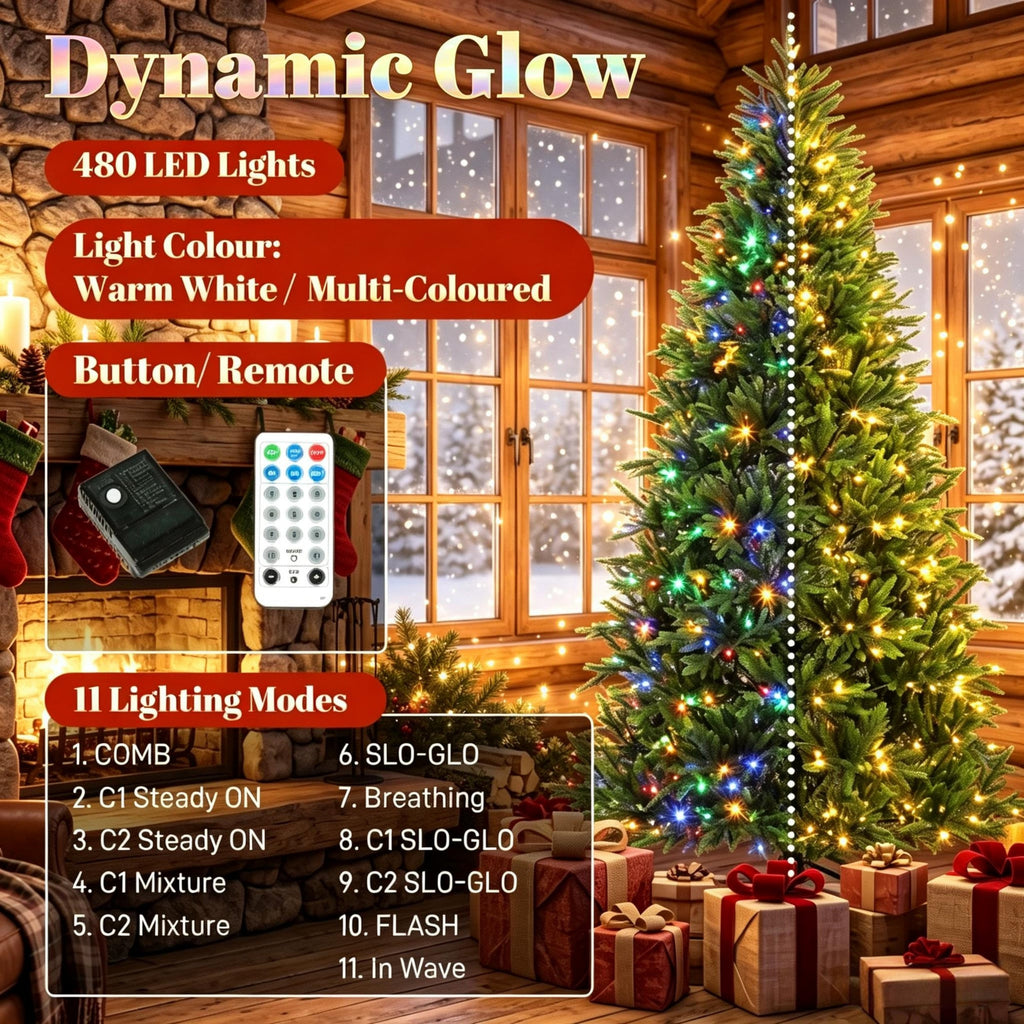 7.5 – Foot Hinged Nordmann Fir Prelit Christmas Tree