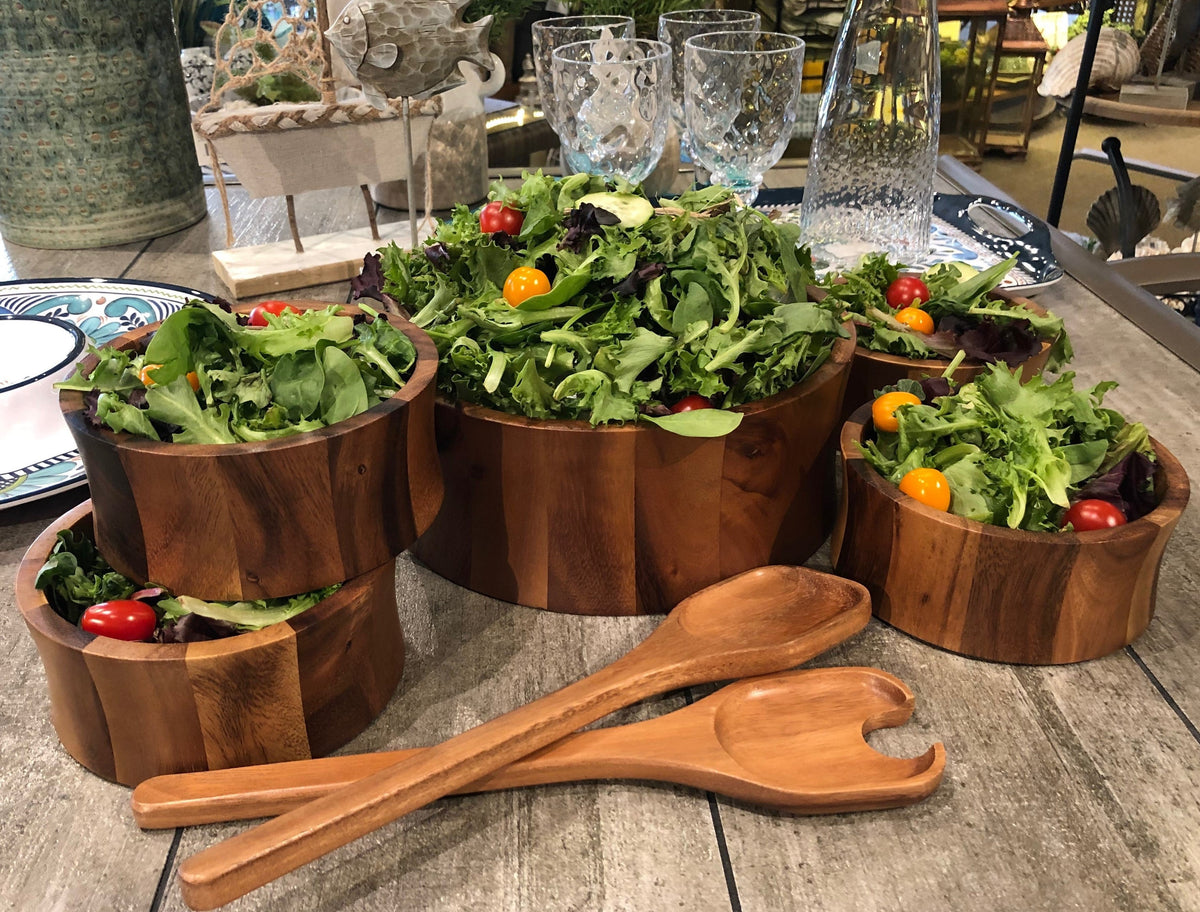 Large Salad Bowl with Servers and 4 Individuals – 328B7