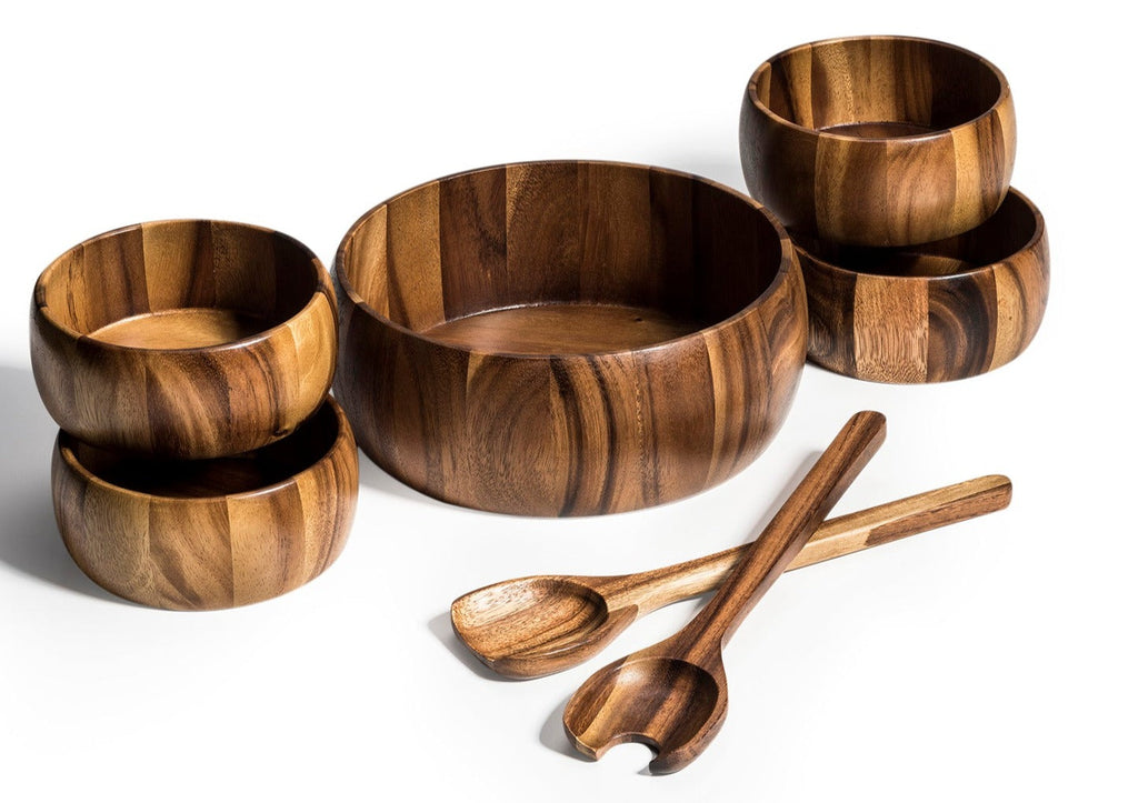 Large Salad Bowl with Servers and 4 Individuals – 332B7