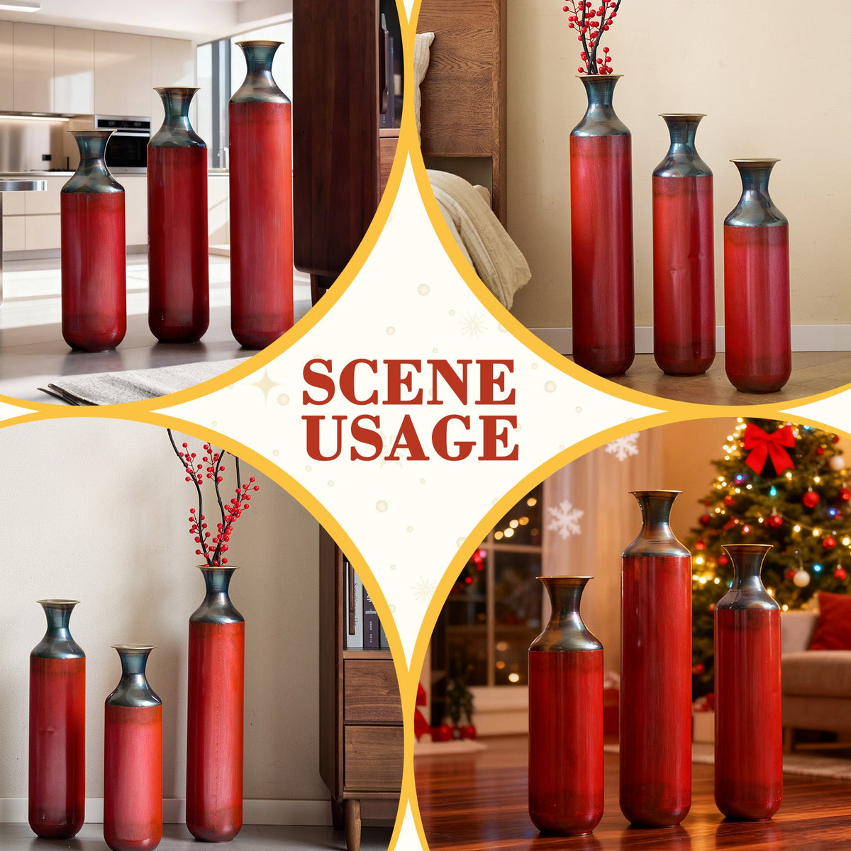 Artisanal Fire – Finished Metal Vases, Set of 3