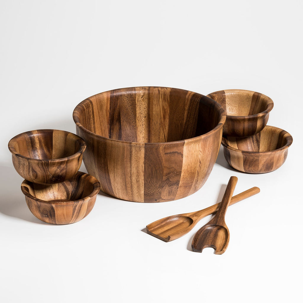 Extra Large Salad Bowl with Servers and 4 Individuals – 335C7