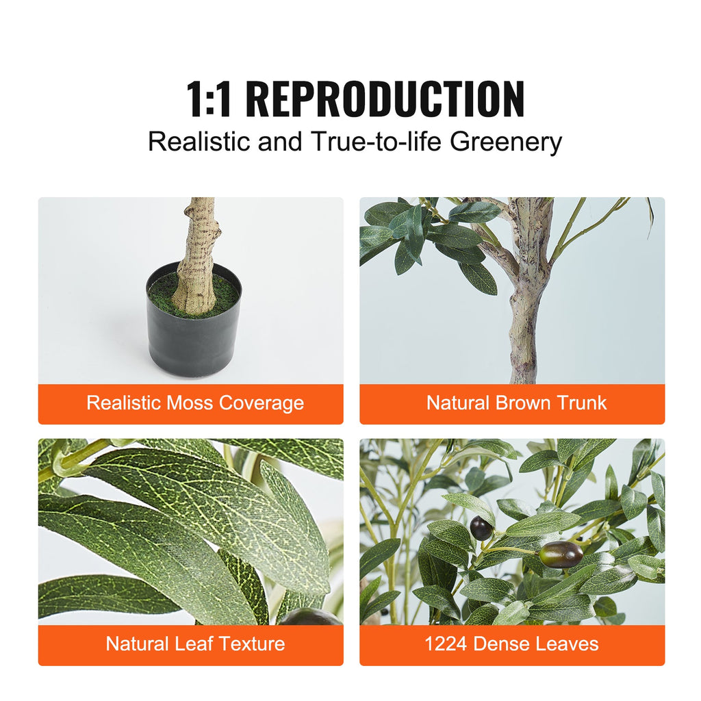 6 FT Tall Artificial Olive Tree – Lifelike Design for Your Space
