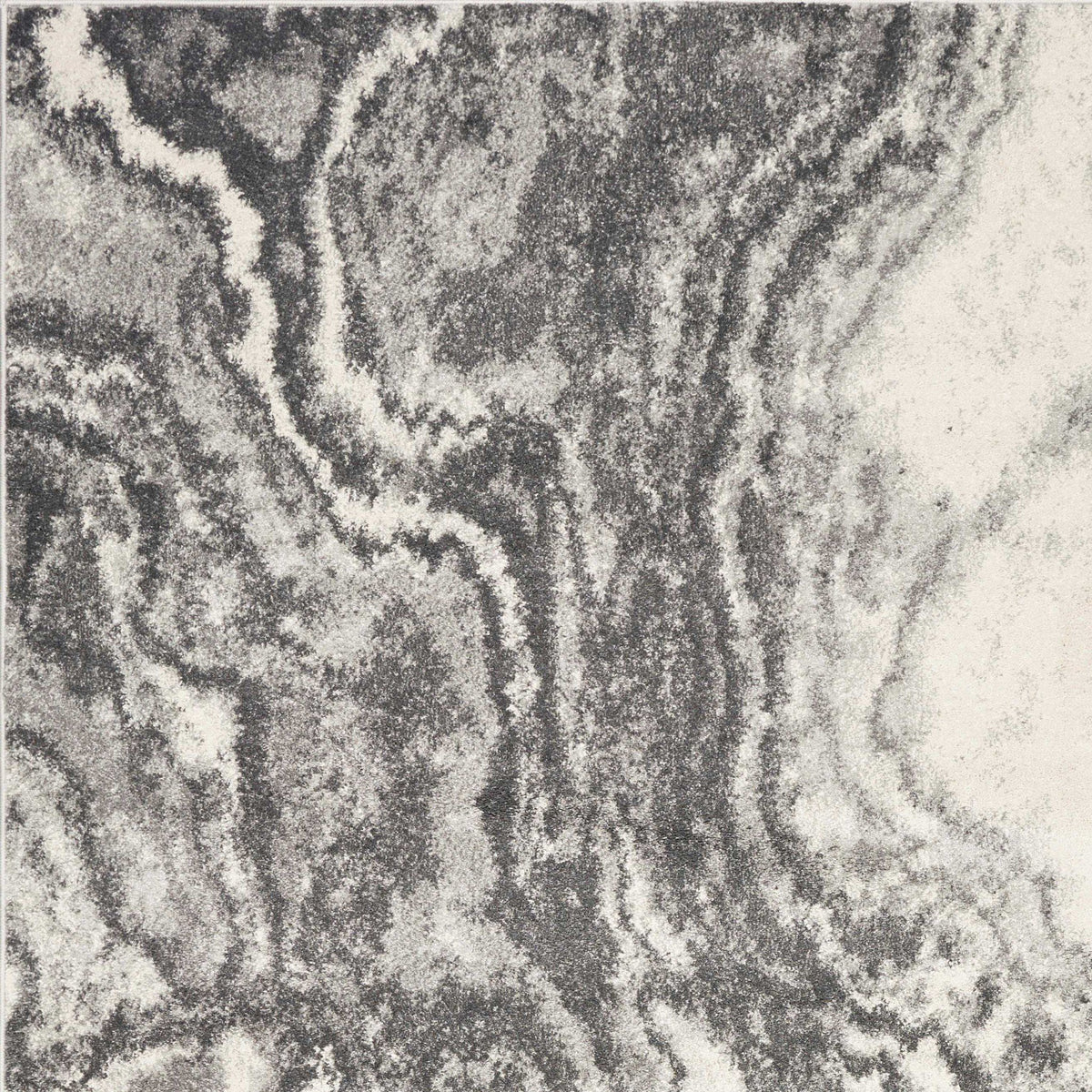 3feetx5feet Ivory Grey Machine Woven Marble Indoor Area Rug
