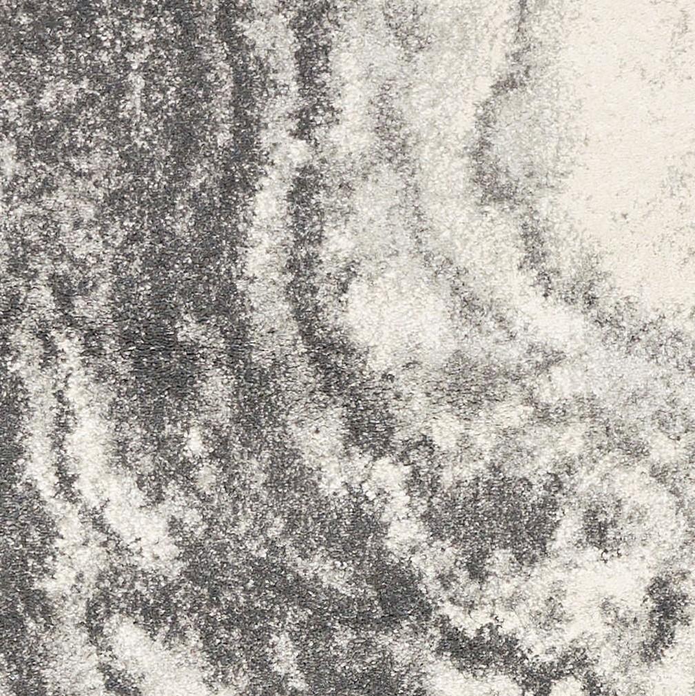 3feetx5feet Ivory Grey Machine Woven Marble Indoor Area Rug