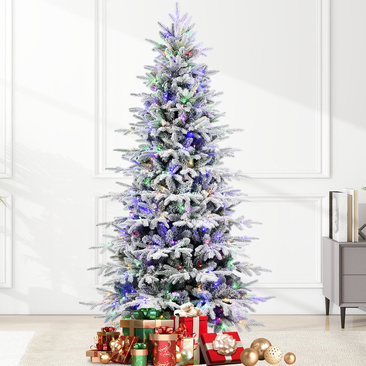 6FT PE+PVC Flocked Artificial Christmas Tree