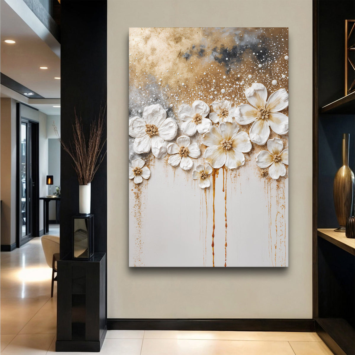 Gold Floral Wall Art