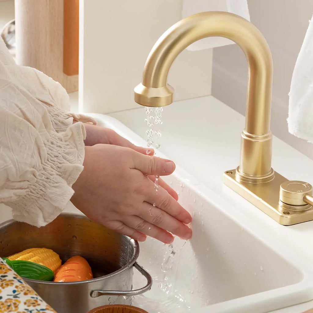 Tiny Land® Play Kitchen with Running Water – Iconic Aqua Kitchen in Cream
