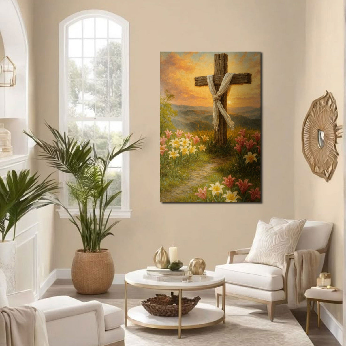 Cross and Flowers Faith Wall Art III