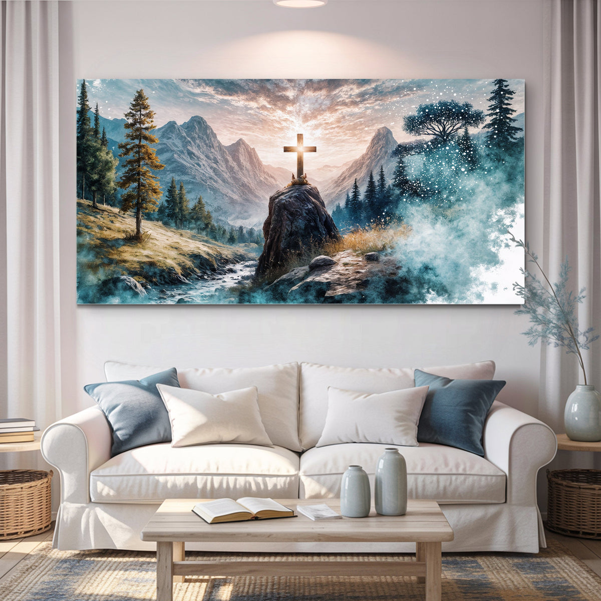 Cross On A Hill Faith Wall Art