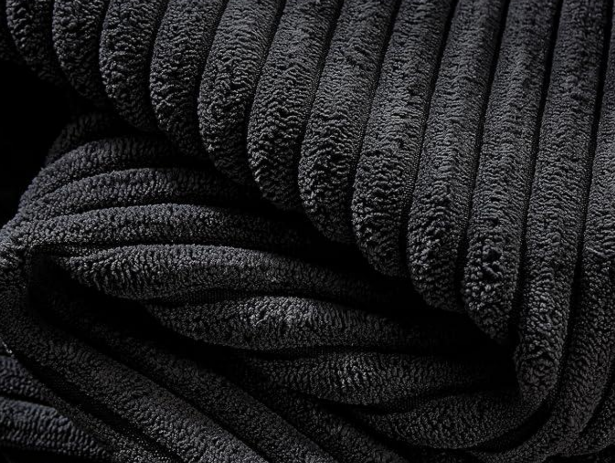Black Corduroy Ottoman