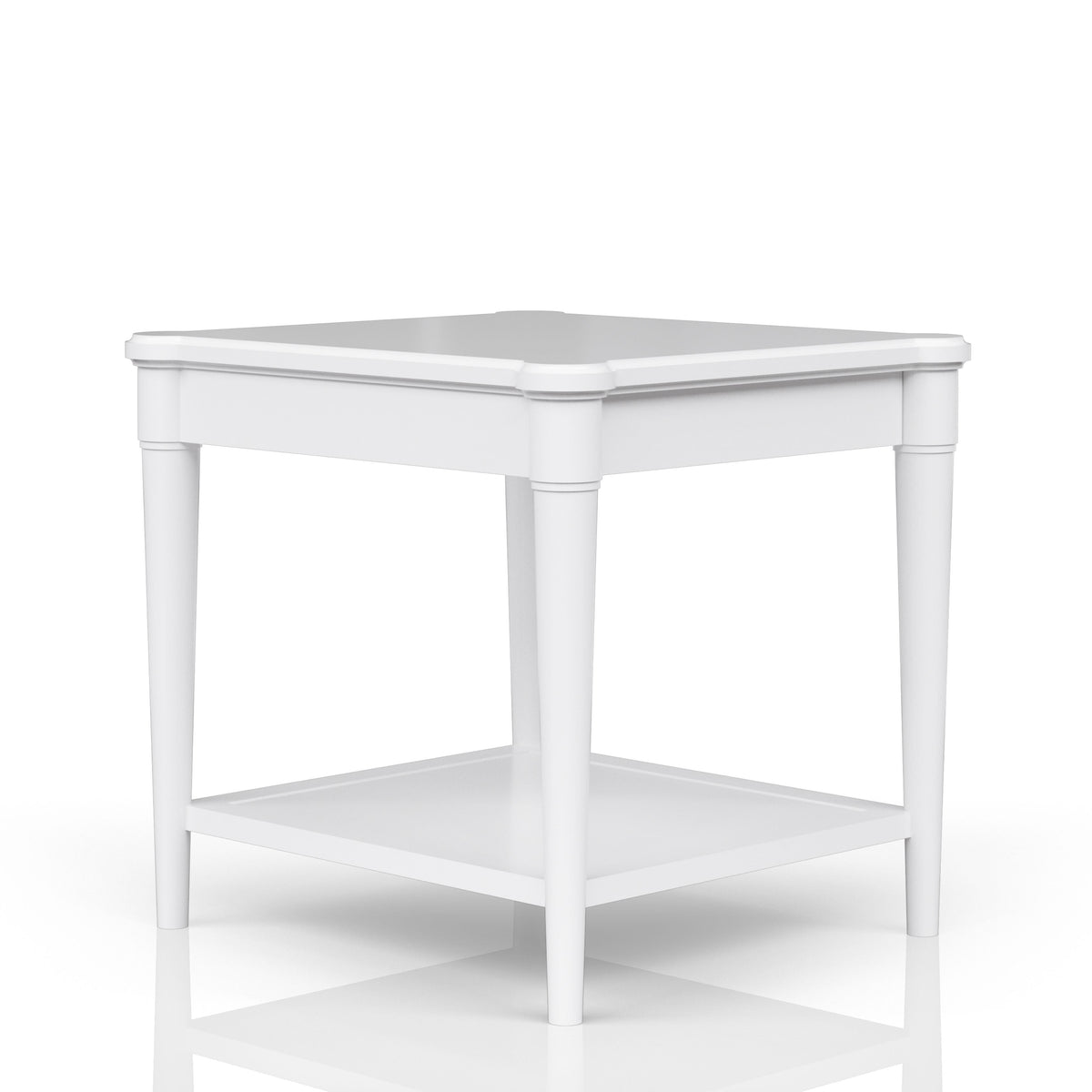 White Finished End Table With Storage Drawer