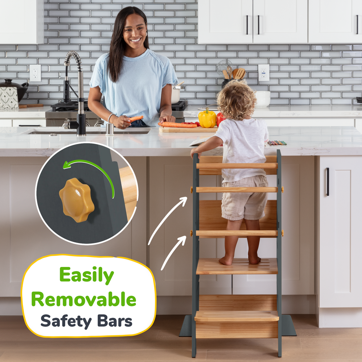 Montessori Toddler Tower – Adjustable Kitchen Stool Helper