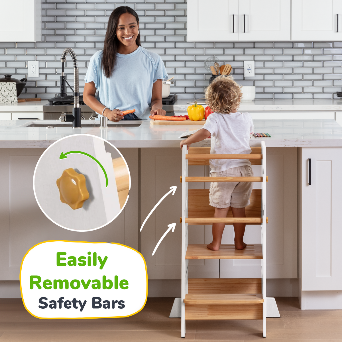 Montessori Toddler Tower – Adjustable Kitchen Stool Helper